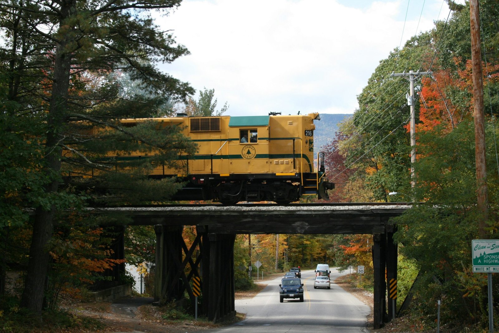 a train on a bridge