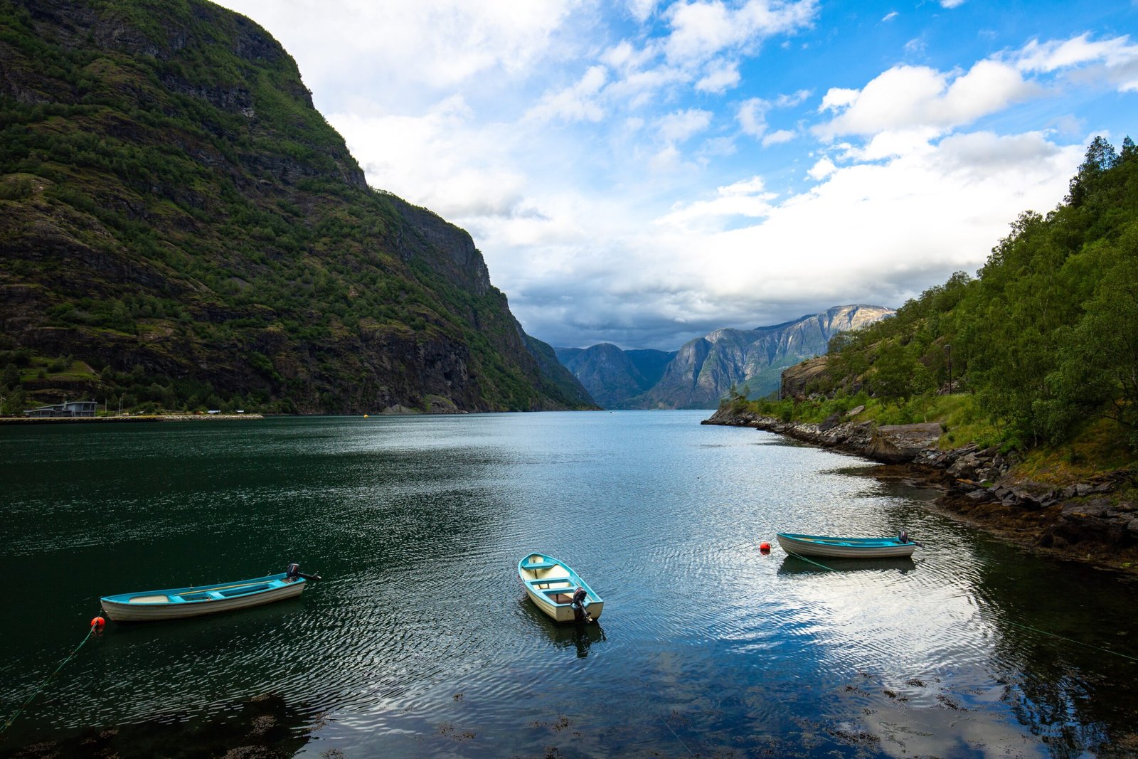 three boats in body of water