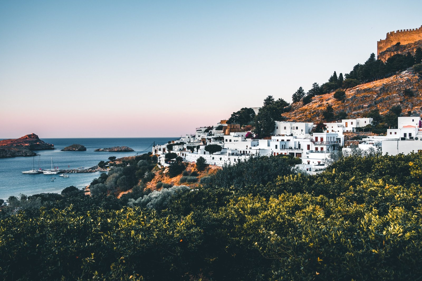 white buildings on mountain by the sea during daytime